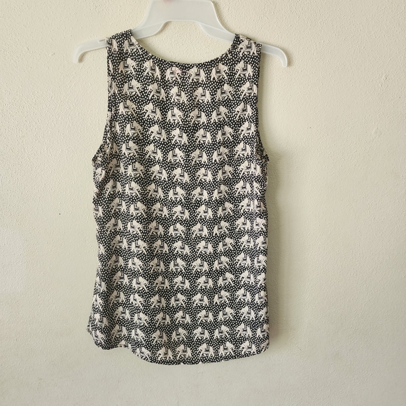 Pixley Stith Fix Cream Black Elephant Print Sleeveless V-Neck Tank Top B… - Picture 5 of 8
